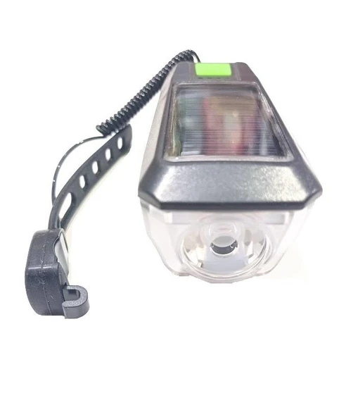 Zhltools Solar Enerjili USB ile Şarj Edilebilir Ledli Bisiklet Feneri Kornalı ve Su Geçirmez Far - 2