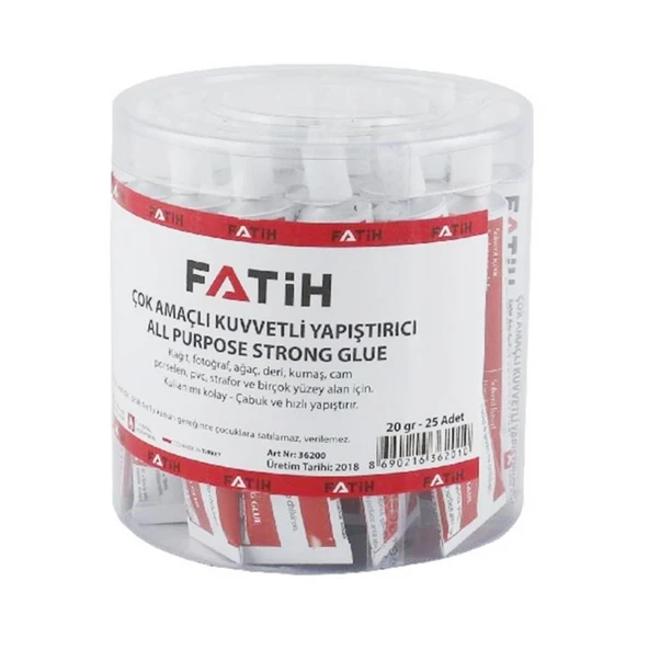 Fatih Çok Amaçlı Solventli Sıvı Yapıştırıcı 20 gr (36200) 25 Adet