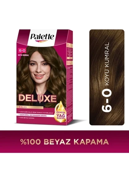 Palette Deluxe Saç Boyası Kalıcı Renkler 6-0 Koyu Kumral 50ml