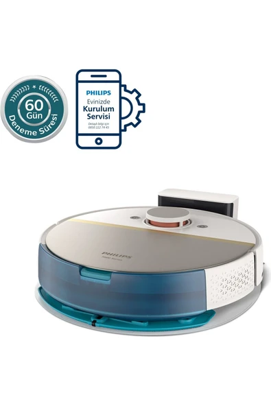 Philips HomeRun 7000 Serisi Aqua XU7000/02 Beyaz Gold Akıllı Robot Süpürge