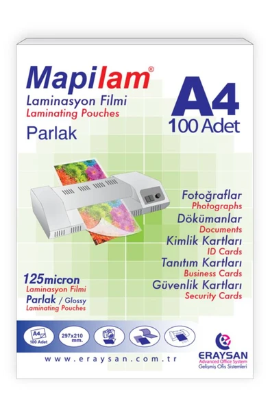 Mapi A-4  Laminasyon 125 Micron 100'Lü 1021204