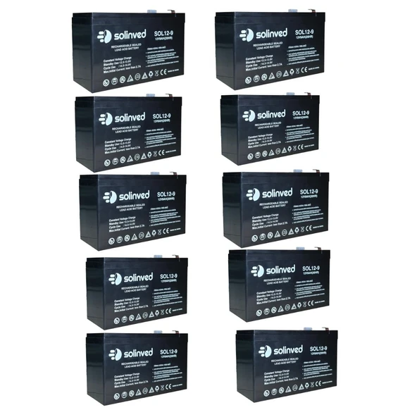 12V 9AH Ups Ve Alarm Aküsü 2 Yıl Garantili (10 ADET)