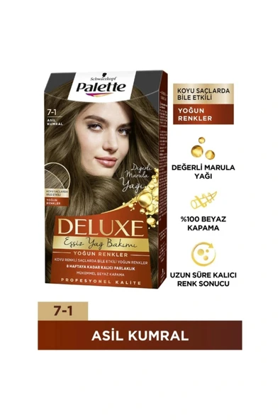 Palette Deluxe Saç Boyası 7-1 Asi Kumral 50ml