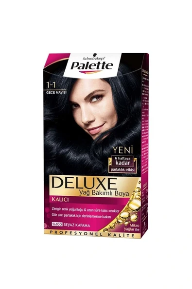 Palette Deluxe Saç Boyası 1-1 Gece Mavisi 50ml