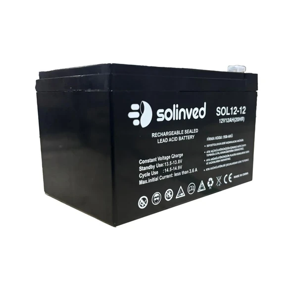 12V 12AH Ups Ve Alarm Aküsü 2 Yıl Garantili (10 ADET) - 3