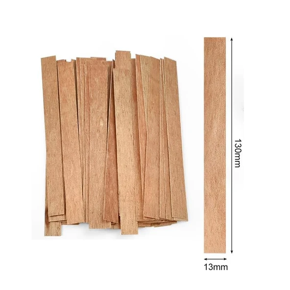 Ahşap Mum Fitili Soya Fitili Bardak Mum Fitili (50 Adet) - 3