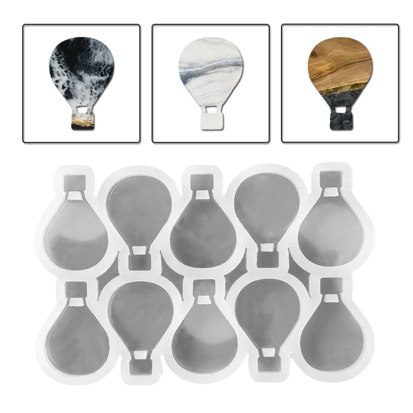 Epoksi Silikon Kalıp Çoklu Kapadokya Balonu Magnet Dolap Süsü Kalıbı 10 Lu 6.8 CM