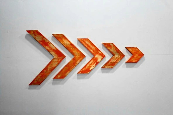 Dekoratif ahşap duvar süsü, ok, yön okları, çıkış - 3