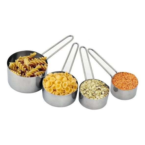 Metal Paslanmaz Ölçü Kaşıkları Ölçek Seti 4 Lü - 3