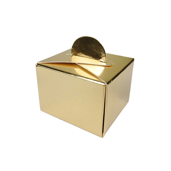 Karton Lokumluk Düz Renk (25 Adet)  Metalik Gold