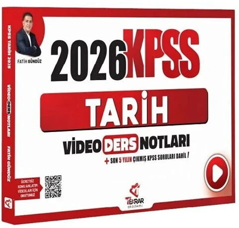 Tekrar Akademi 2026 KPSS Tarih Video Ders Notları ürün görseli 1