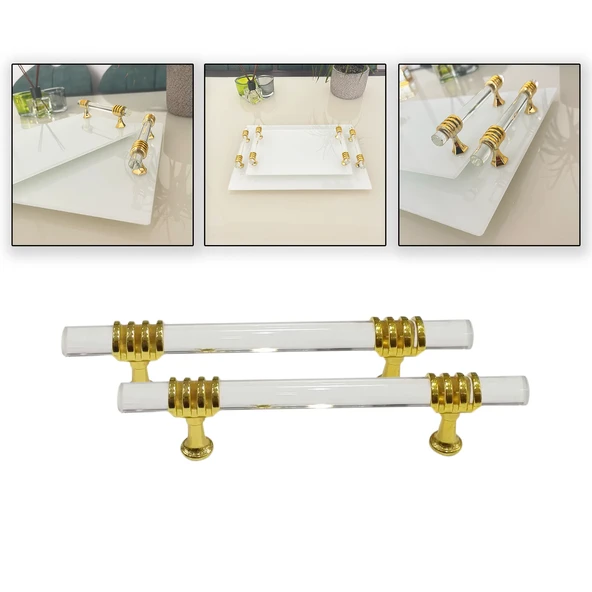 Epoksi Tepsi Kulpu Cam Kulp (2 Adet)  Gold ürün görseli 1