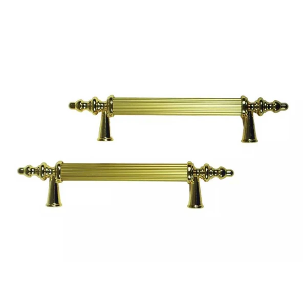 Kulp Silindir Çizgili  Plastik  Model 14 CM (2 Adet)  Gold - 2