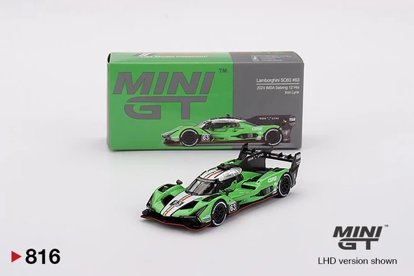Mini GT Lamborghini SC63 #63 Iron Lynx 2024 IMSA Sebring 12 Hrs 816