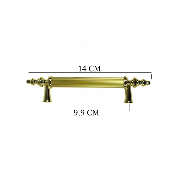 Kulp Silindir Çizgili  Plastik  Model 14 CM (2 Adet)  Gold
