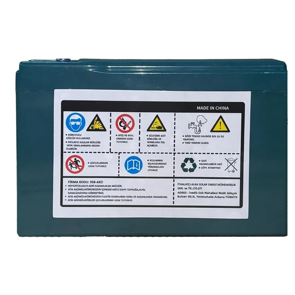 12V 14AH VRLA Tipi Elektrikli Bisiklet Aküsü 2 Yıl Garantili - 5