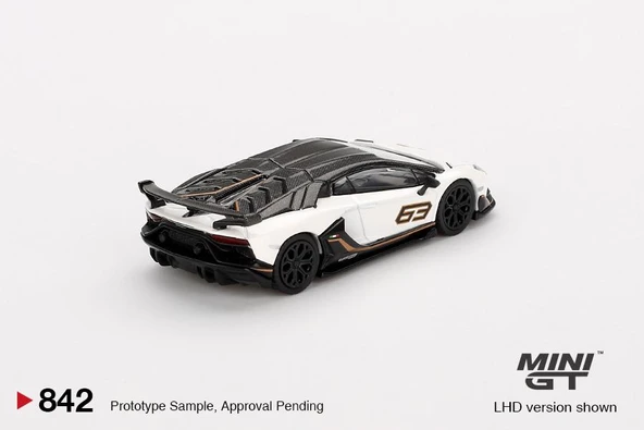 Mini GT Lamborghini Aventador SVJ 63 Bianco Asopo 842 - 3