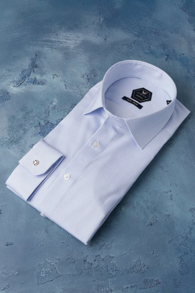 Slimfit %100 Pamuk Premium Serisi İnce Çizgili Gömlek - 5