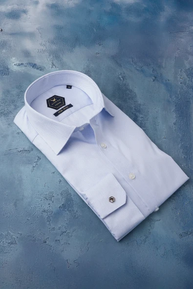 Slimfit %100 Pamuk Premium Serisi İnce Çizgili Gömlek