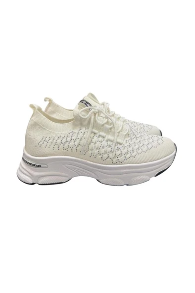 Aybaak 5008 Taşlı Dolgu Topuk Kadın Ayakkabı Sneaker - 8