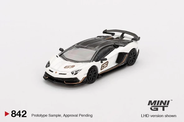 Mini GT Lamborghini Aventador SVJ 63 Bianco Asopo 842 - 2