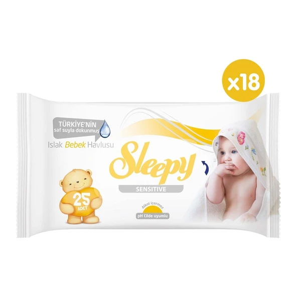 Sleepy Sensitive Islak Bebek Havlusu 18 x 25 450 Yaprak - Resim 2