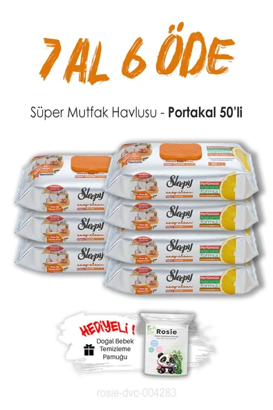 Sleepy 7 AL 6 ÖDE Portakallı Süper Mutfak Havlusu 50'li ve ROSIE ürün görseli