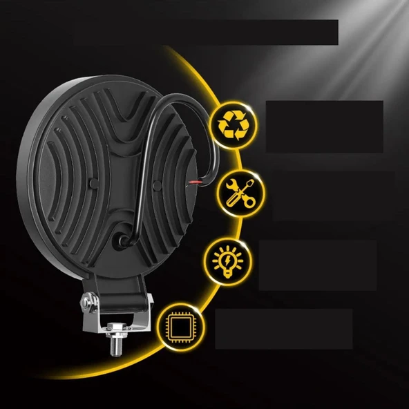 Off Road Gündüz Ve Projektör Sis Farı DRL MAVİ Beyaz Yuvarlak 4 inç 72 W Oto Çalışma Lambası 1 ADET - 4
