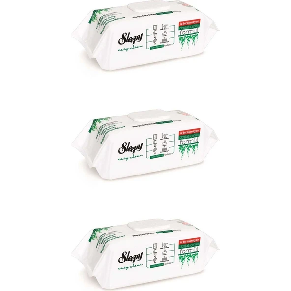Sleepy Easy Clean Beyaz Sabun Katkılı Yüzey Temizlik Islak Havlusu - 100'LÜ 3 Paket - Resim 2