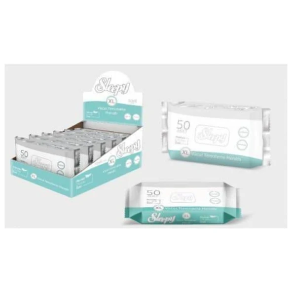 Sleepy Vucüt Temizleme Islak Mendil Havlu 50 Yaprak Xl 6'lı ürün görseli