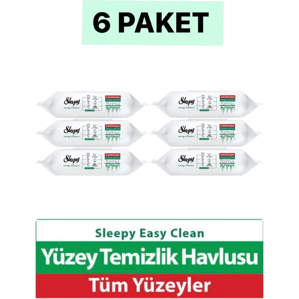 Sleepy Easy Clean Yüzey Temizlik Havlusu 100'LÜ 6 Paket ürün görseli