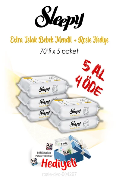 Extra Islak Bebek Havlusu 70'li 5 AL 4 ÖDE ve ROSIE ürün görseli