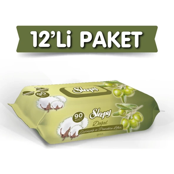 Sleepy Zeytinyağlı Islak Bebek Havlusu 90X12 ürün görseli