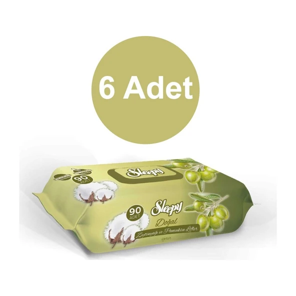 Sleepy Zeytinyağlı Islak Havlu 90'lı 6 Adet ürün görseli
