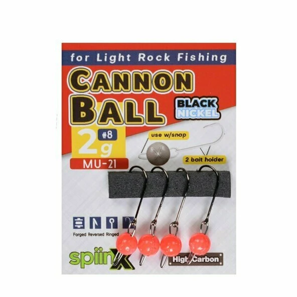 Spiinx Cannon Ball Jighead UV Pembe 9gr İğne No:2 3lü Paket - 7