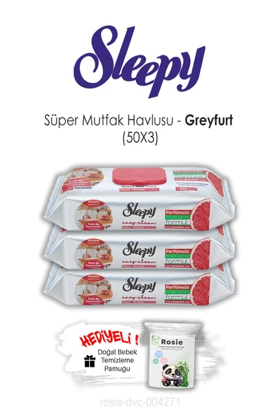 3 Adet Easy Clean Greyfurtlu Süper Mutfak Havlusu 50'li ve ROSIE ürün görseli