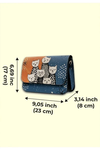 Kadın Vegan Deri Çok Renkli El Çantası - Family Portrait Tasarım - 7