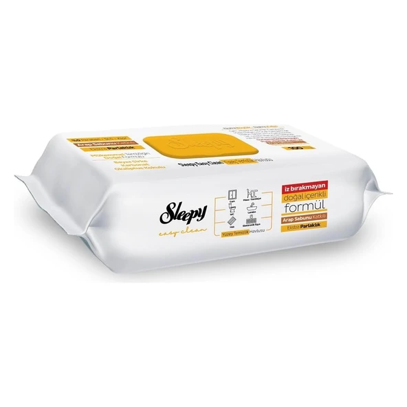 Sleepy Easy Clean Arap Sabunu Katkılı Yüzey Temizlik Havlusu 100 Yaprak