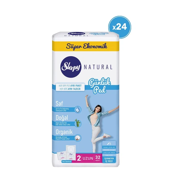 Sleepy Natural Günlük Ped Uzun 24X32=768 Adet Ped ürün görseli