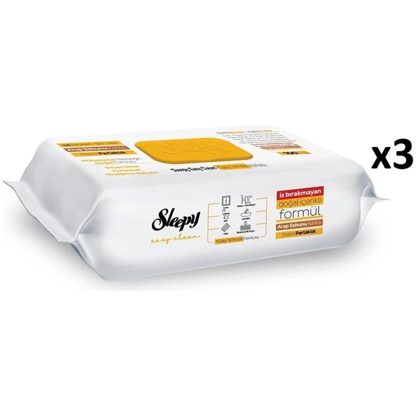 Sleepy Easy Clean Arap Sabunu Katkılı Yüzey Temizlik Havlusu 100X3=300 Yaprak ürün görseli