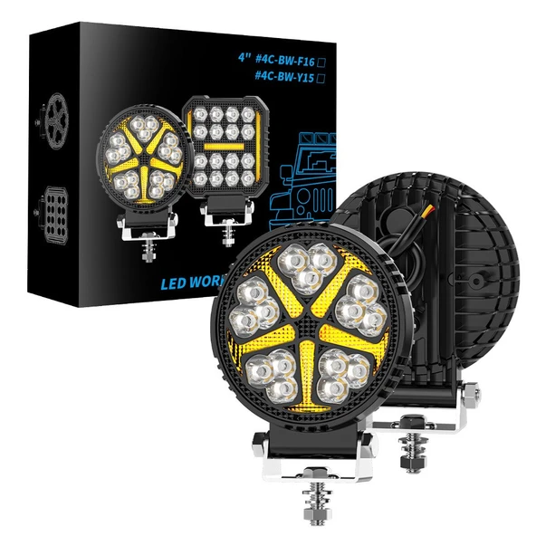 Off Road Çalışma Lambası ve Sis Farı 4 inç Selamlamalı Çakar İkaz Gündüz Led 2 Mod 12/24 V 1 ADET