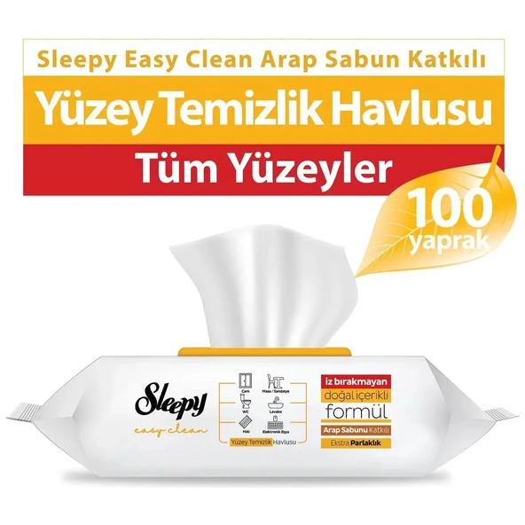 Sleepy Arap Sabunu Katkılı Yüzey Temizlik Havlusu 100 Adet