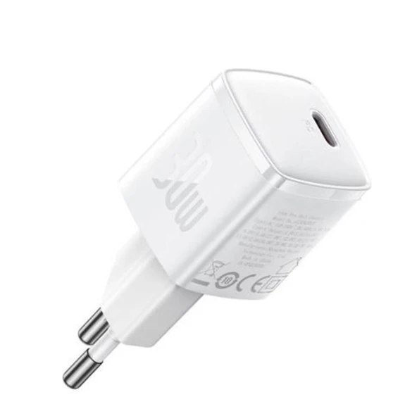Baseus CCXF000302 30W USB-C Beyaz Şarj Adaptörü - 1