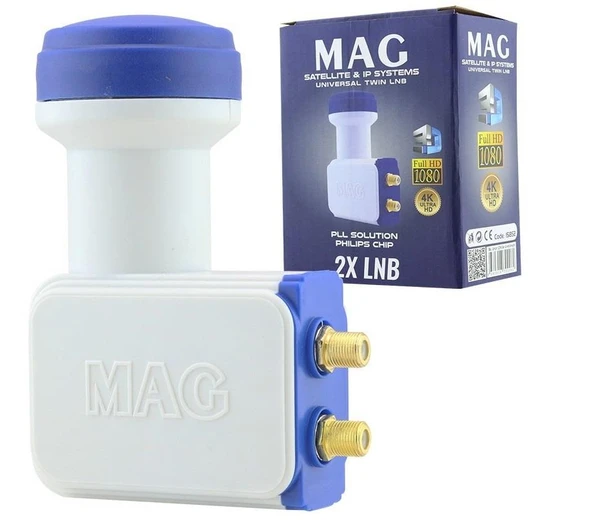 Mag 2 Çıkışlı İkili Çiftli Lnb Elembi Gold Başlıklı-4k Ultra Hd - 4