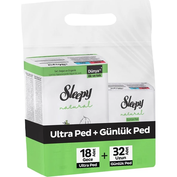 Sleepy Natural Ultra Ped Gece 18 Adet + Uzun Günlük Ped 32 Adet - Resim 2