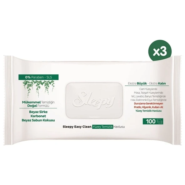 Sleepy Easy Clean Islak Mendil 100x3 (300 yaprak) - 3