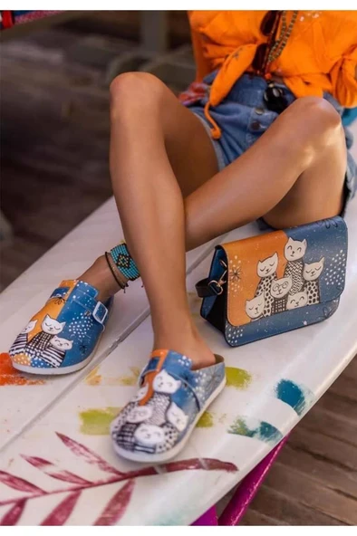 Kadın Vegan Deri Çok Renkli El Çantası - Family Portrait Tasarım - 2