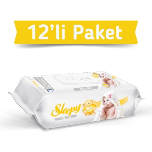 Sleepy Sensitive Islak Havlu Mendil 90'lı 12 Adet 1080 Yaprak ürün görseli