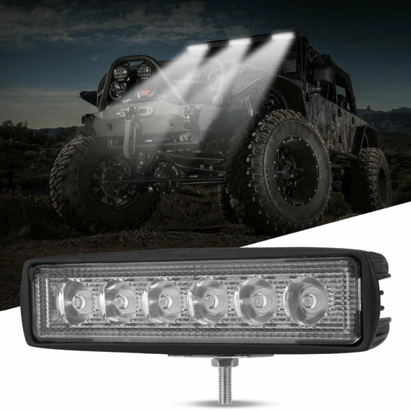 Off Road 6 inç 18 W 6 LED Plastik Kasa Mini Led Bar Oto Gündüz Led Sis Farı 1 ADET