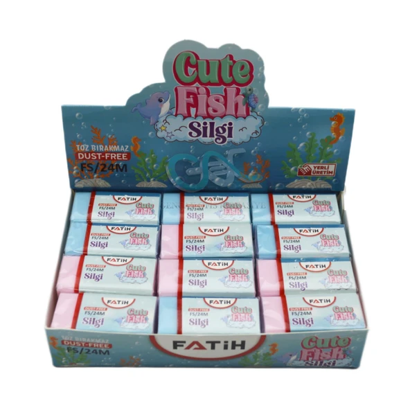 Fatih Cute Fish Dust Free Orta Boy Silgi No:24 24 Adet FA37083